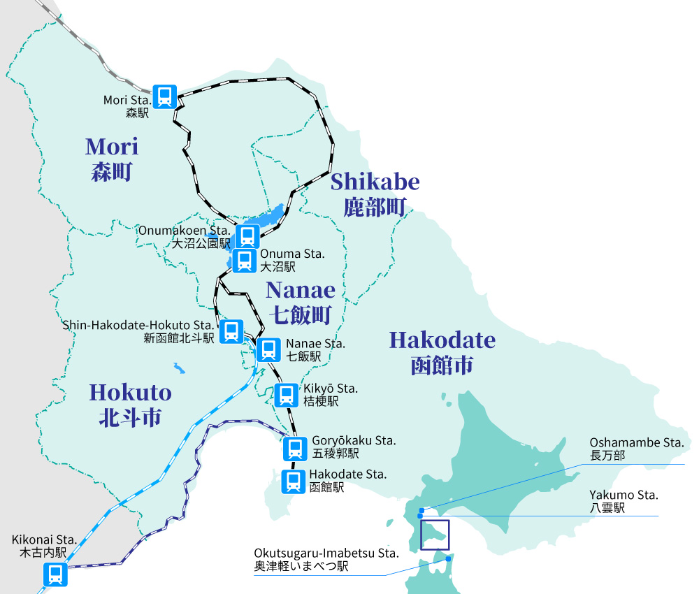 the map of Southern Hokkaido