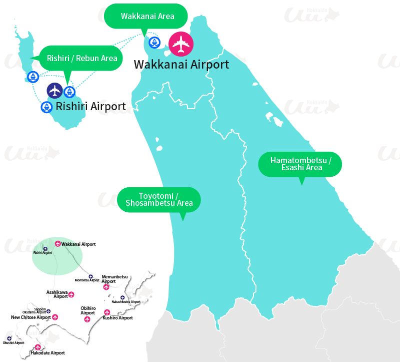 Wakkanai and Rishiri Airport Area Map